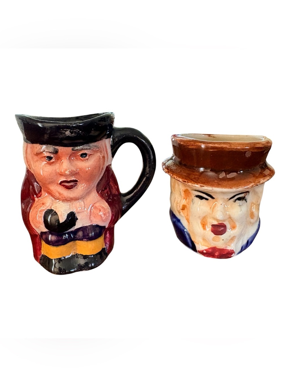 Vintage Character Toby Jug Mugs in Multicolor